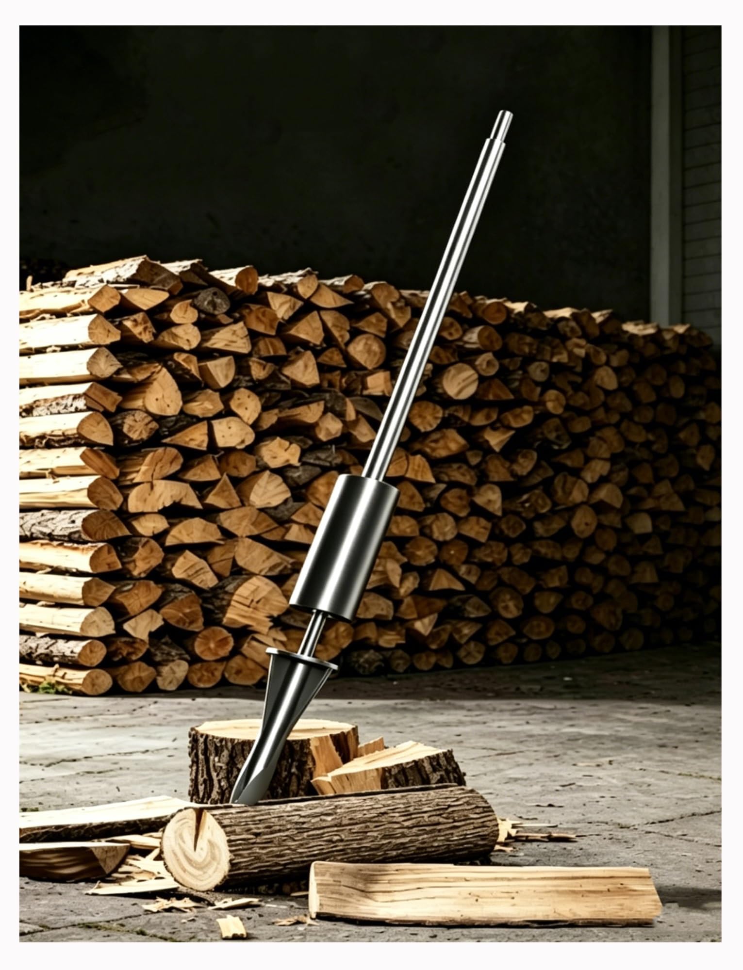 Fendeuse à bois manuelle portable robuste en acier au manganèse pour bois de chauffage, camping et utilisation en extérieur, coupe efficace pour la cheminée et la préparation du bois de chauffage