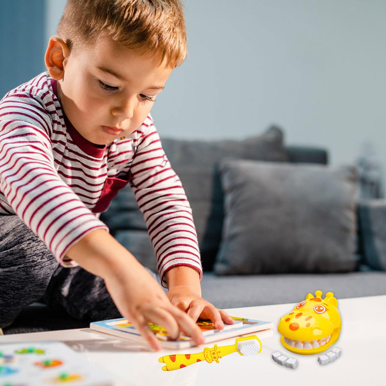 Zahnputzspielzeug - Zähneputzen Zähne Zahnärztlich Für Kinder 32 Zähne Mit Weißem Scharnier Für Die Sprachtherapie Harzpathologische Zahnmodell Mit Einstellbarem Zähnepraxis -Zähnemodell
