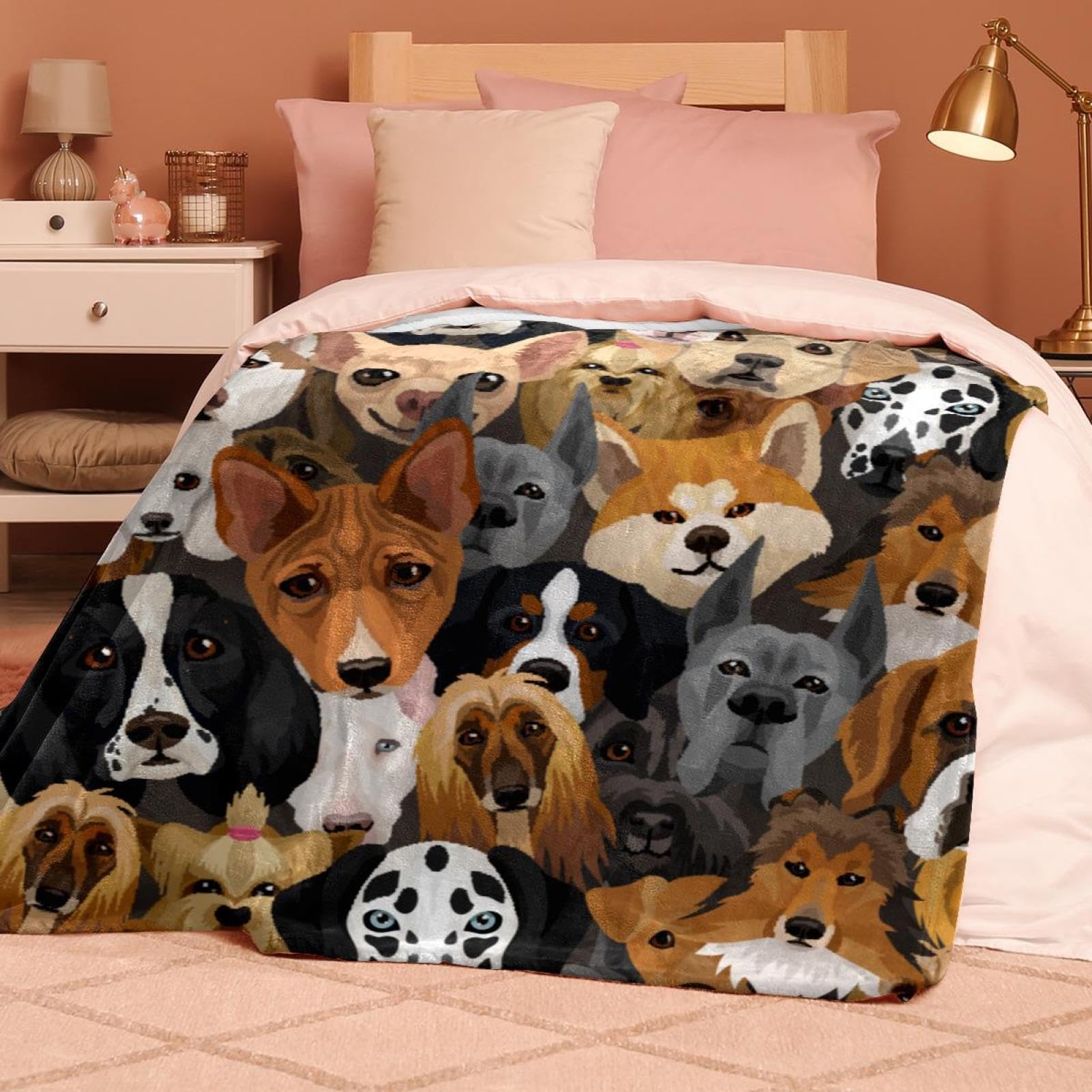 Couverture Polaire Chien Chiot Couverture Microfibre Chaude Et Douce Jeté De Canapé Couverture 150×200cm