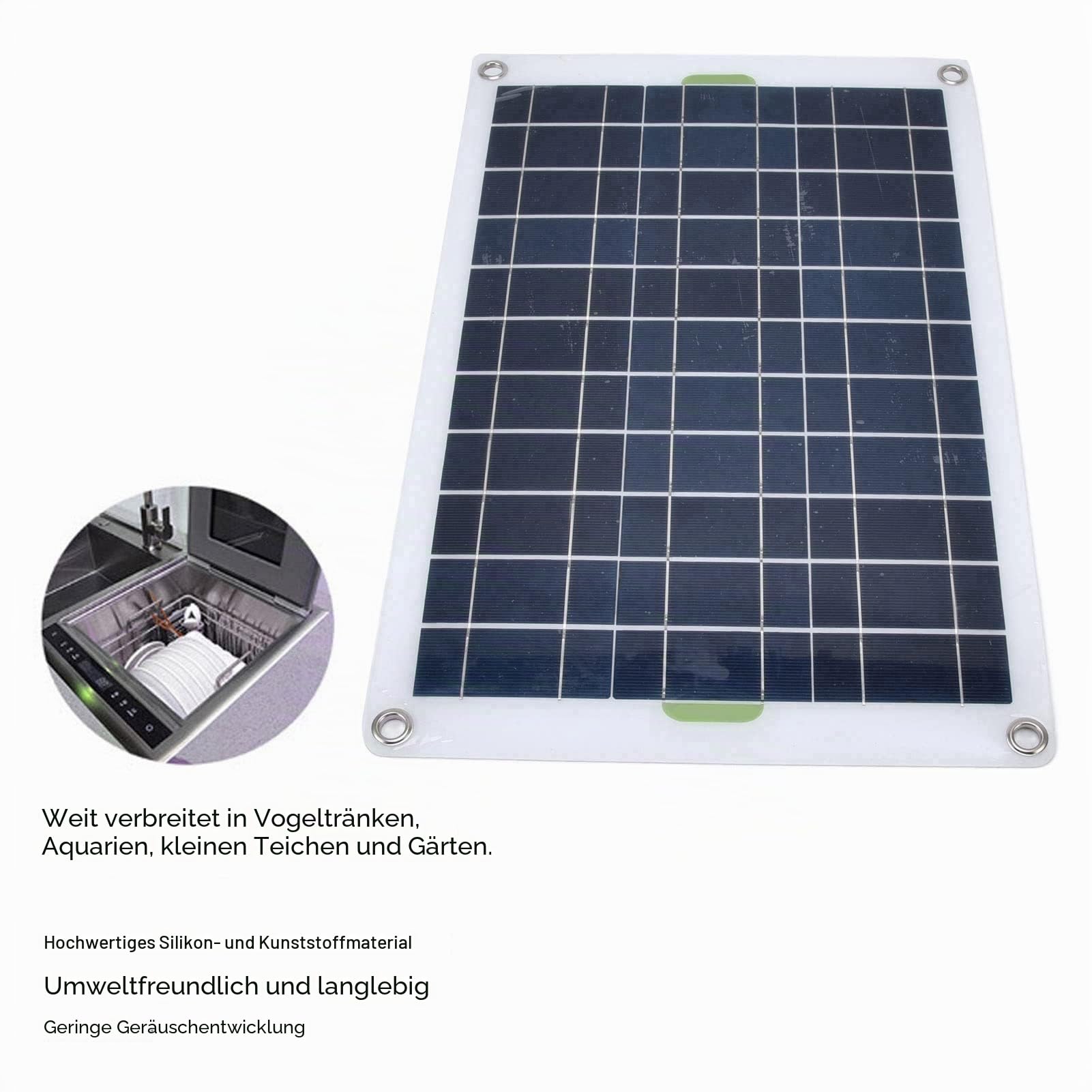 Solar Wasserpumpe, 12 V, Solarpanel-Strombrunnenpumpe, Hocheffiziente Solar Teichpumpe für Vogelbad, Aquarien, Kleine Teiche, Gärten, Keine Stromspeicherfunktion
