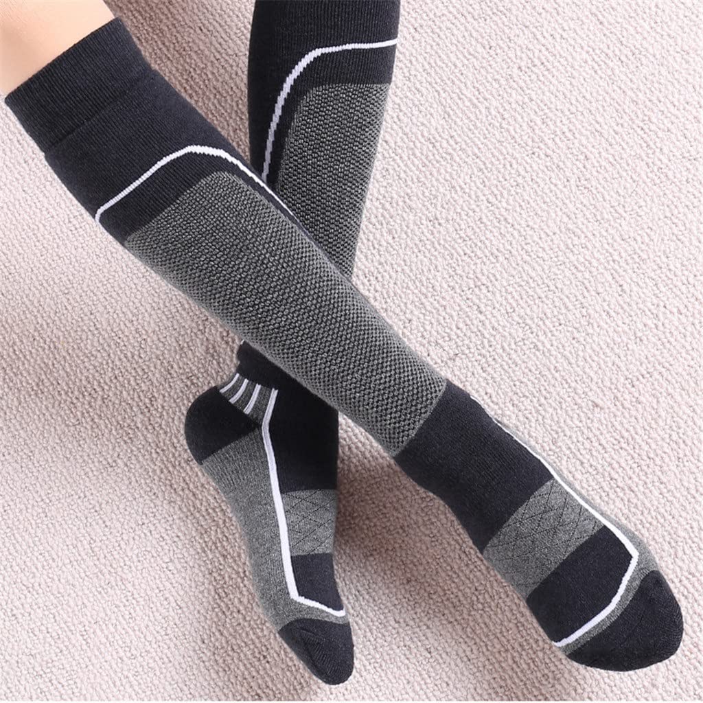 1 Paar Skisocken, Wolle, dick, thermisch, kniehoch, Winter, Snowboard, Sportsocken, Outdoor-Wandersocken (EU 35–39))