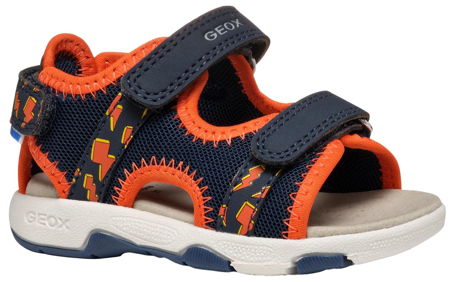 Geox Baby B Sandal Multy BOY, Navy/Orange, 3.5 UK Child