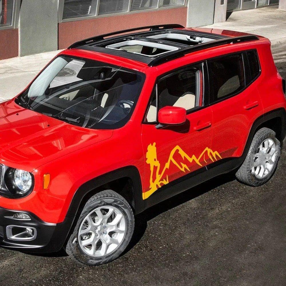 Decalcomanie per Auto Auto Fai da Te Adesivi per Auto Grafica per Porte Laterali Decalcomanie in Pellicola Vinilica(Red)