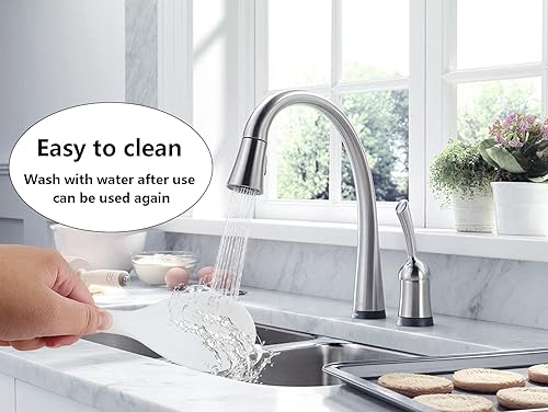 Miniatura 4 de Cionyce 2 cucharas de plástico para remo de arroz, espátula de arroz antiadherente, cuchara para arroz, 7.87 pulgadas (blanco E)