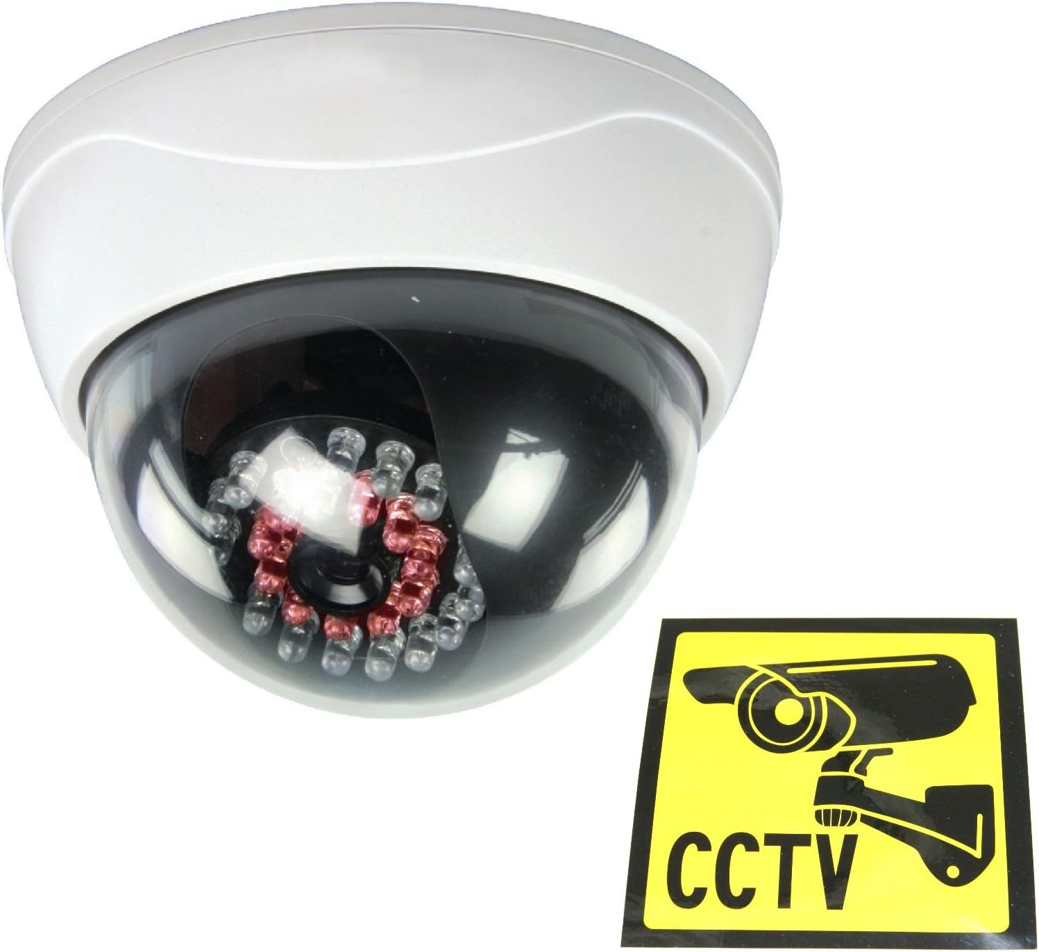 Ex-Pro Dummy/Fake CCTV Security Dome Camera With built-in Multi IR LED that light up in the dark