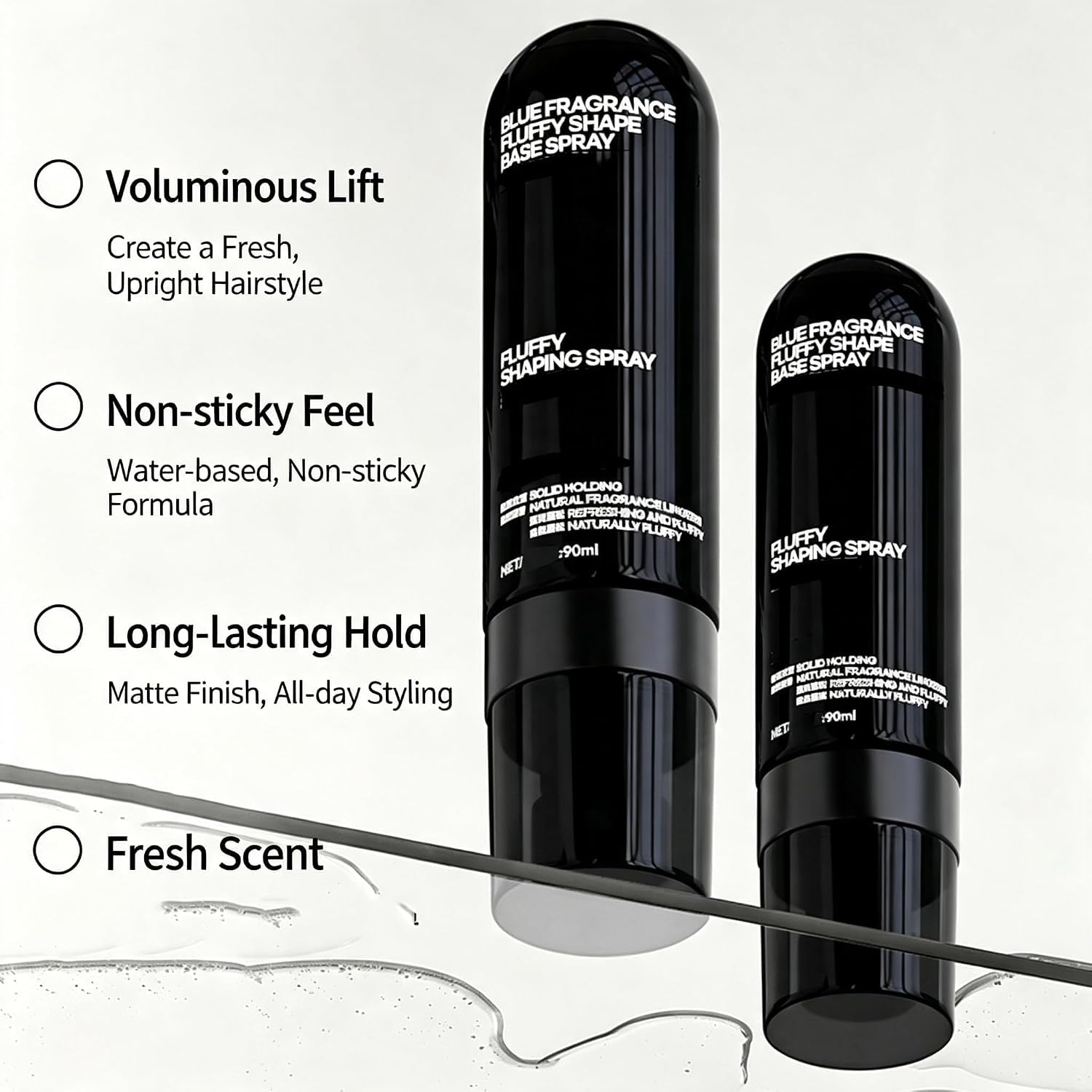 Spray moldeador para dar volumen y cuerpo al cabello (90 ml), con aroma a melocotón; aporta volumen, ligereza y movimiento, con una fijación duradera para un aspecto voluminoso al instante (3PCS)