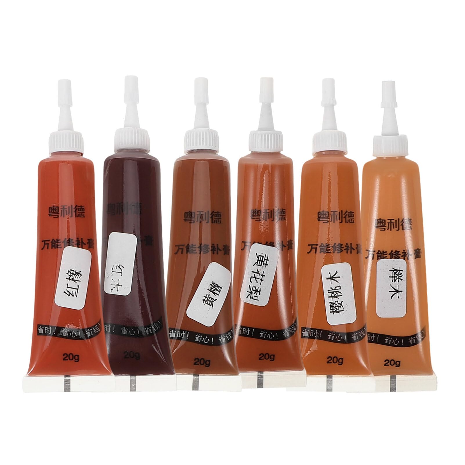 Housoutil 6pcs Wood Filler Paste for Furniture Repair Multi-use Wood Repair Tool for Scratches and Dents Compatible Cherry Sandalwood Easy Application