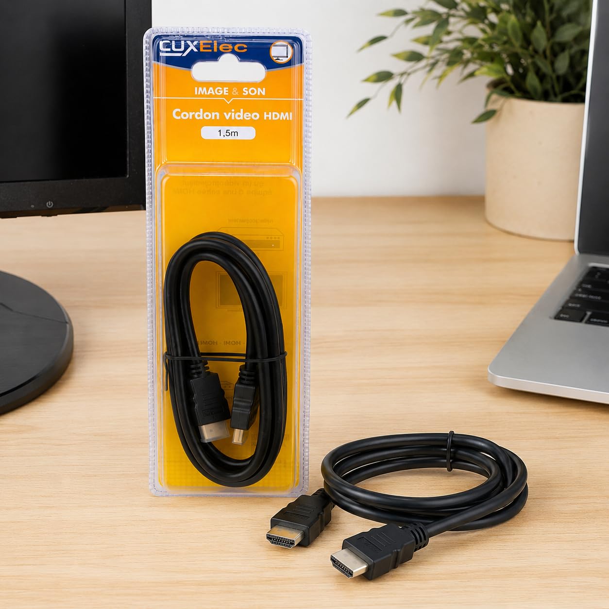 Cordon vidéo HDMI - Câble de 1.5m - Image & Son - Lot de 1