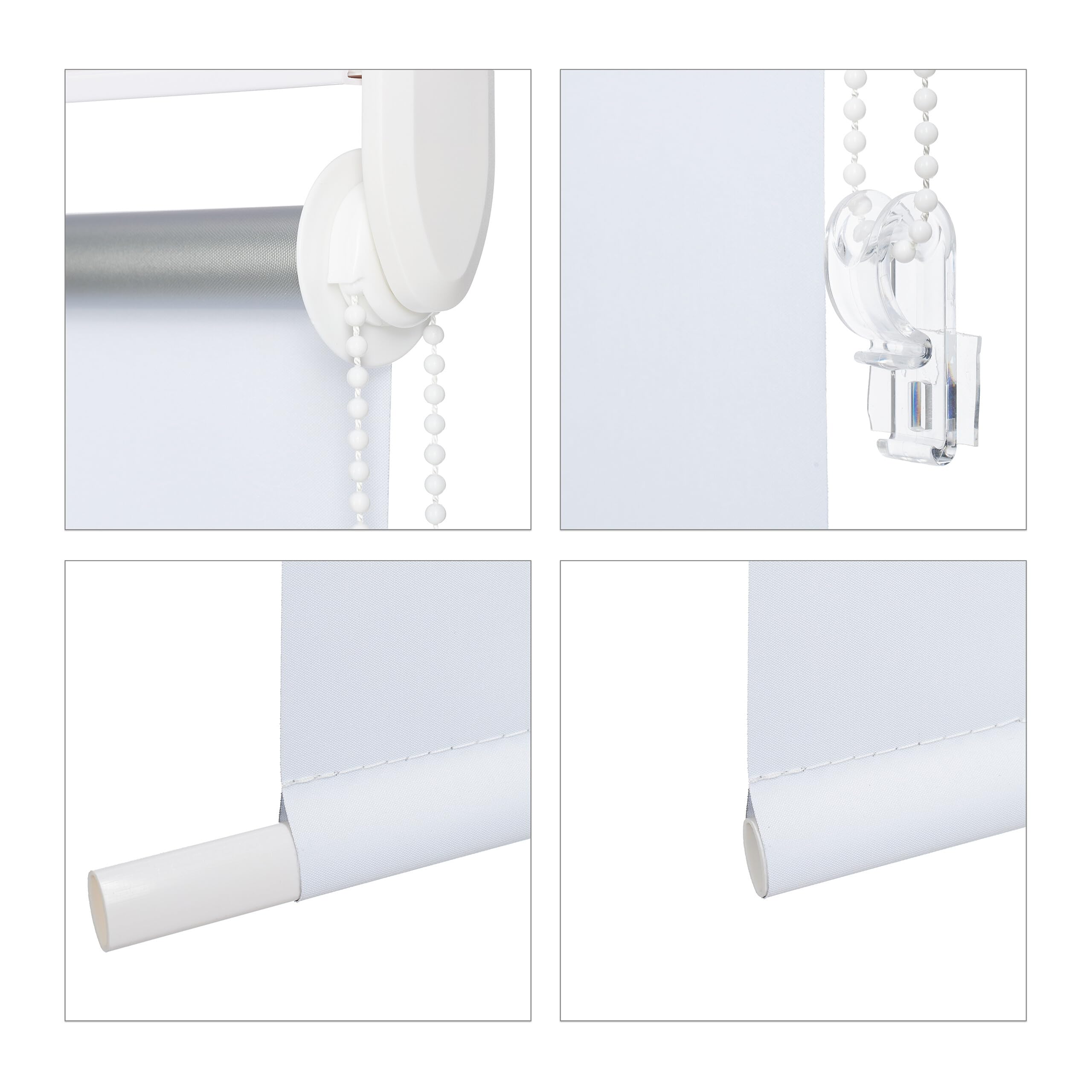 Relaxdays Tenda a Rullo per Interni Termica, Tendina Oscurante e Isolante, Catenella, 80x220cm, Tessuto L: 76 cm, Bianco