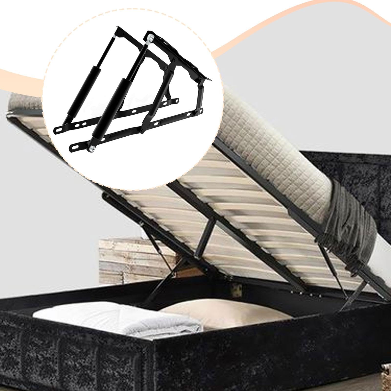 F Fityle Mecanismo Elevador de Cama para Cajas de Colchón, Muebles de Bricolaje, Soporte Multiusos Suave para Uso Doméstico, Ahorra Espacio, Varilla Neumática