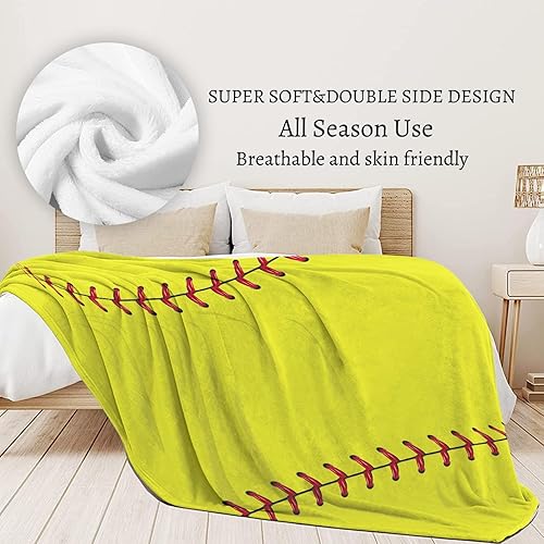 Miniatura 5 de Manta de sóftbol para mujeres y hombres, perfecta para madres de sóftbol, cumpleaños y 60 x 80 pulgadas