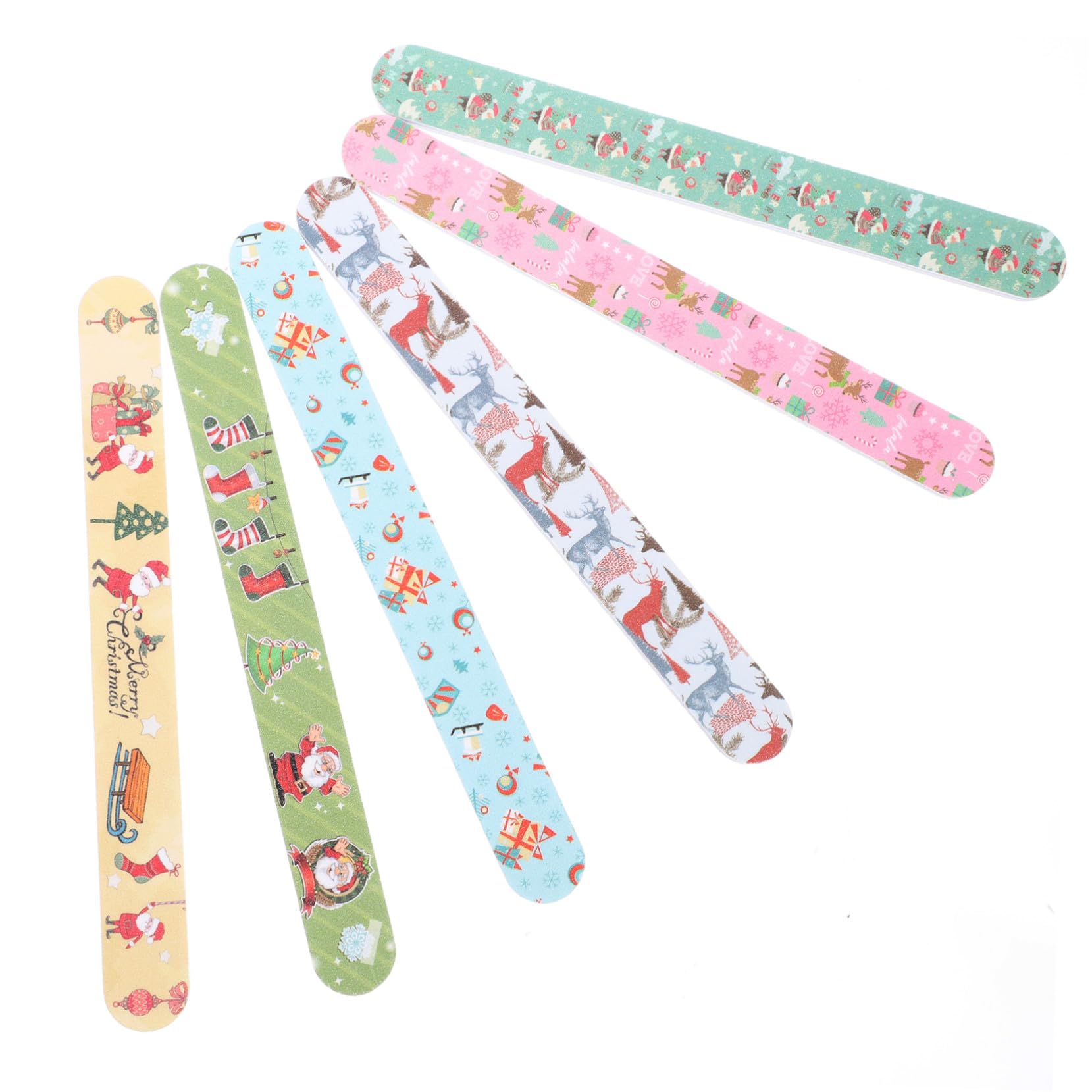 Garneck 12 Pièces Lot de Limes à Ongles pour Manucure Noël Outils de Bricolage pour Ongles Naturels Formes et Longueurs Souhaitées