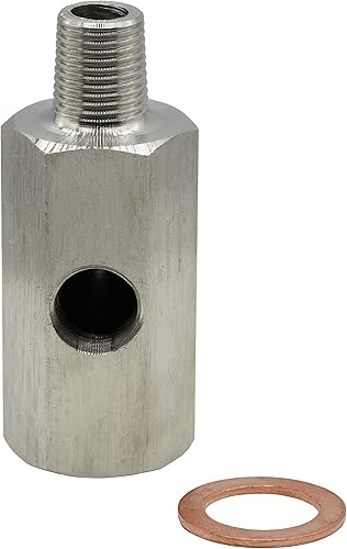 M10 Sensor de presión de aceite Adaptador en T Turbo Suministro Línea de Alimentación Calibre M10x1.5 Hembra a M10 x 1.5 Macho con 18 NPT Puerto
