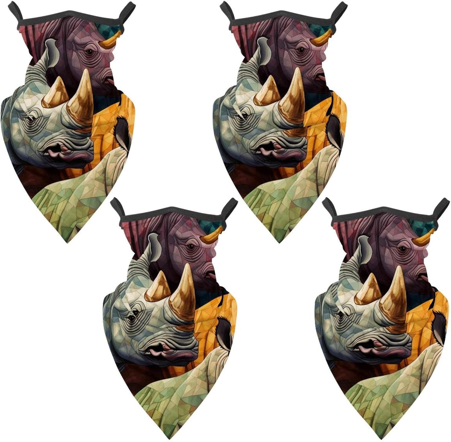 4 Pieces Rhinoceros UV Protector Scarf, Summer Cooling Neck Gaiter for Men/Women