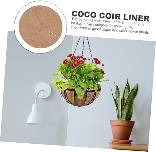 Miniatura 8 de Housoutil 3 piezas de tapete para maceta, revestimiento de cesta de coco de fibra de coco, reemplazos de fibra de coco, forro de fibra de coco,