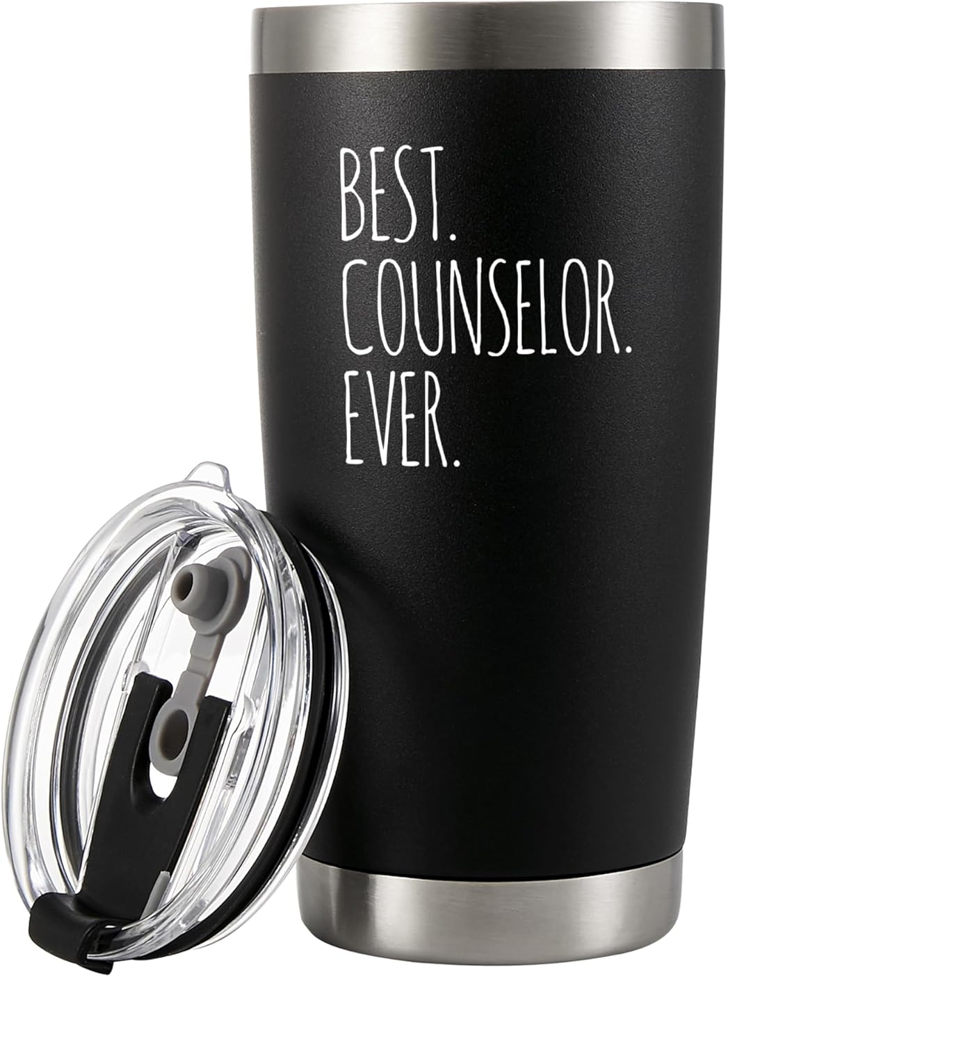 Panvola Best Counselor Ever Mental Health Therapist School Counselor Gifts Marriage Teacher Psychologist Vacuum Insulated Tumbler Stainless Steel With Removable Lid ad Straw 20 oz Black