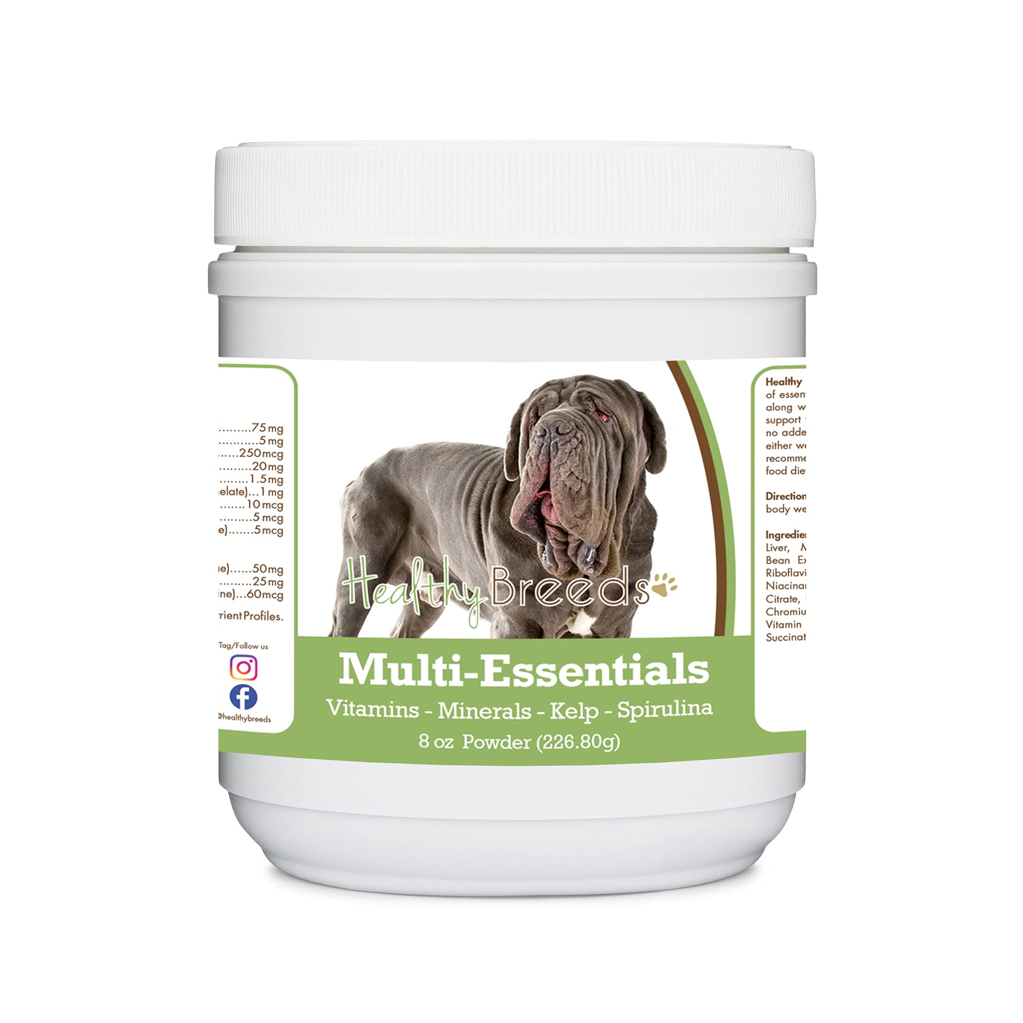 Healthy Breeds Neapolitan Mastiff Multi-Essentials Powder for Dogs - an Ideal Supplement of Vitamins, Minerals &amp; Antioxidants for Your Dog - 8 oz