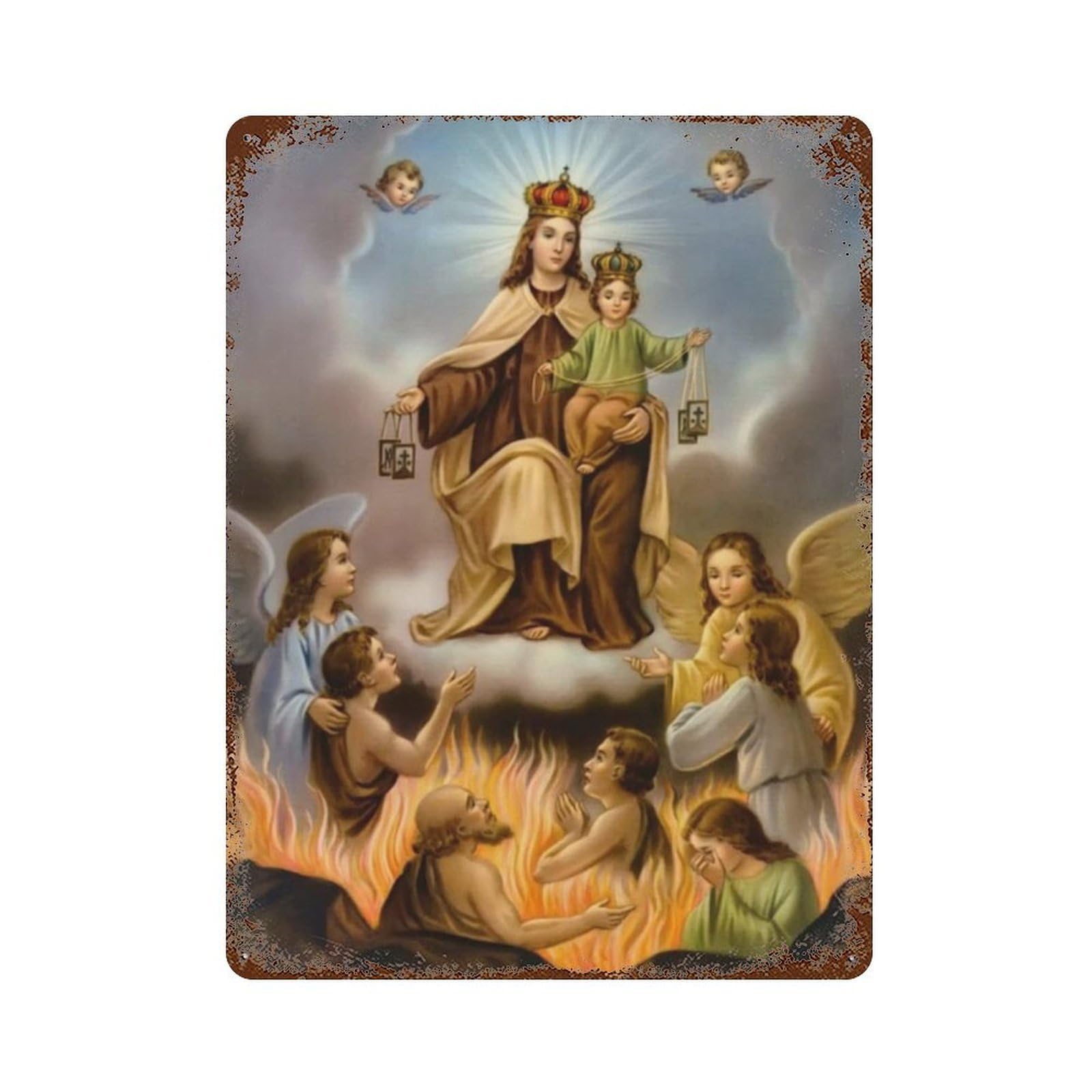 xiaoxiaoshen Our Lady of Carmen (2) Wall Decor Art Metal Tin Poster Modern Home Decor Art Home Bar Shop Decorations Vintage Sign 40x30cm