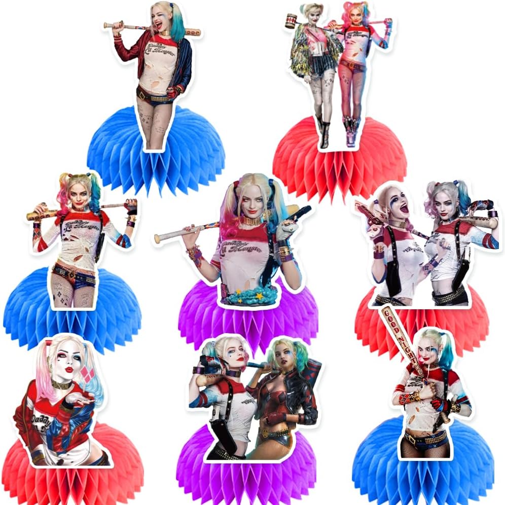 8 Pcs Super Movie Theme Party Supplies Centerpieces Birthday Party Decorations Honeycomb Centerpieces Table Toppers for Girls Kids Baby Shower Party Favor