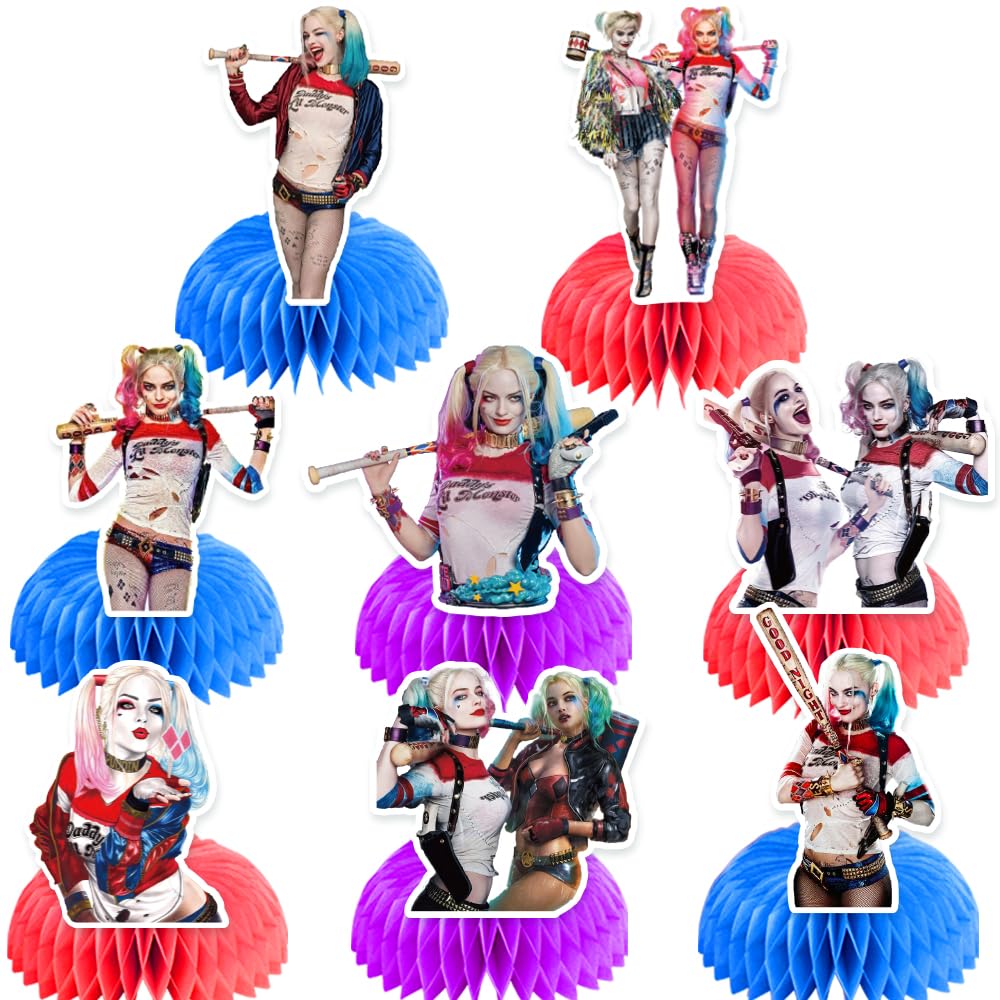 8 Pcs Super Movie Theme Party Supplies Centerpieces Birthday Party Decorations Honeycomb Centerpieces Table Toppers for Girls Kids Baby Shower Party Favor