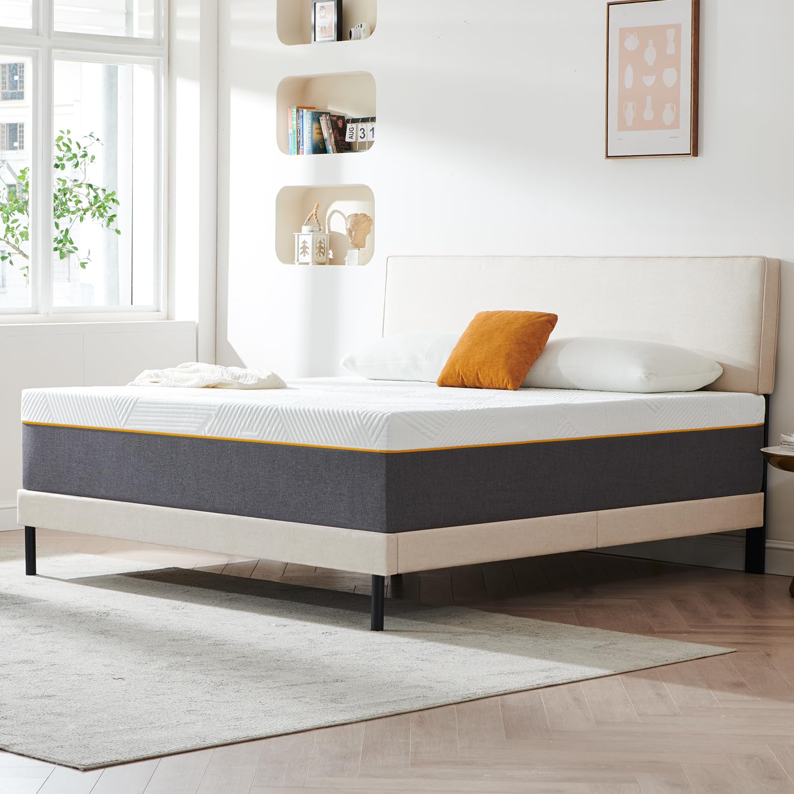 Materasso 160 x 200 x 25 cm, resistente ultra traspirante materasso in memory foam, compattezza media e traspirante, 7 zone, supporto perfetto, reversibile su entrambi i lati, materasso