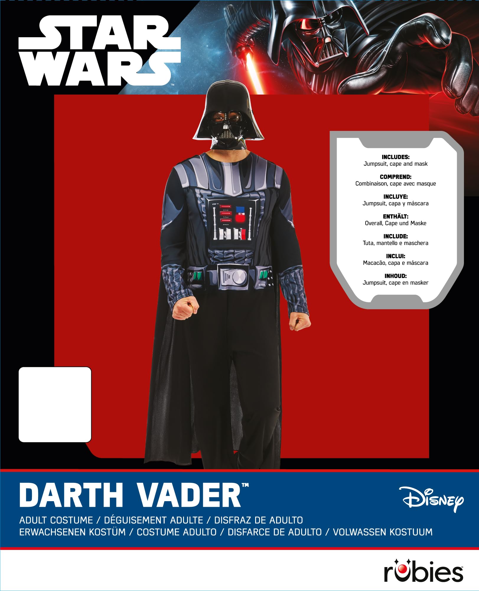 Rubies - Disfraz oficial de Star Wars Dath Vader para adultos