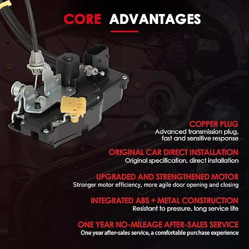 Miniatura 2 de CCIYU Actuador de bloqueo de puerta lateral de accionamiento delantero izquierdo compatible con Cadillac CTS 2008-2014 Actuadores de cerradura de