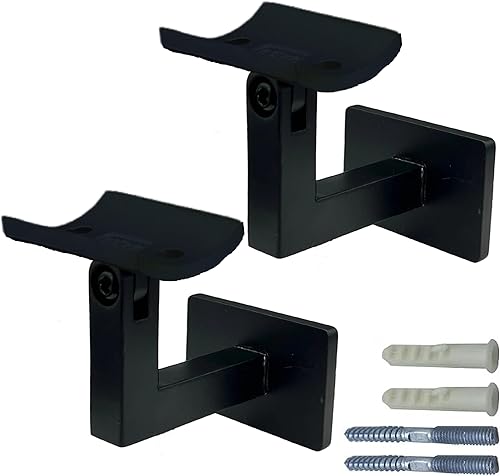 Soportes de barandilla para barandillas ajustables de escalera con tornillos, adecuados para tubos redondos de 2 pulgadas (2.000 in) de diámetro