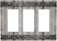 Vista 67 de Mid Century Morden Boho - Placa de pared para interruptor de luz dúplex de 1 banda, placa frontal decorativa eléctrica para receptáculo para baño