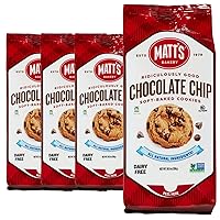 Vista 1 de Matt's Bakery Galletas con chispas de chocolate, horneadas suaves, sin OMG, ingredientes totalmente naturales; 4 bolsas (10.5 onzas cada una)