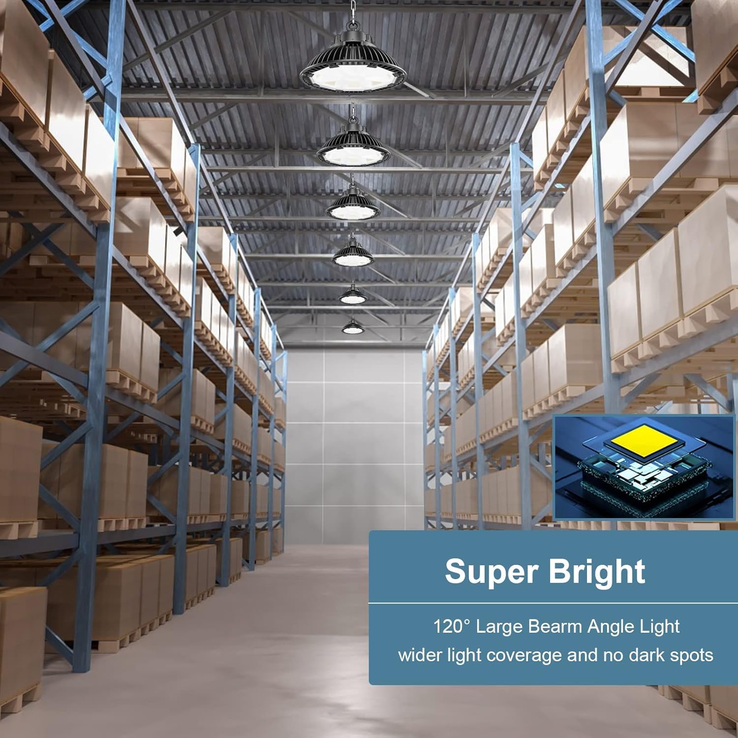 Airand Faretto LED per interni, 200 W, UFO 28000 lm, IP65, impermeabile, High Bay per garage, terrazza, cantieri, sala, fienile 5500 K