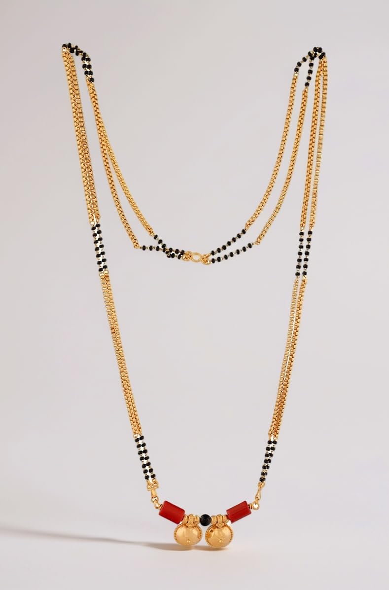 jewellery LONG mangalsutra (30") with karimani one gram gold for women no.803