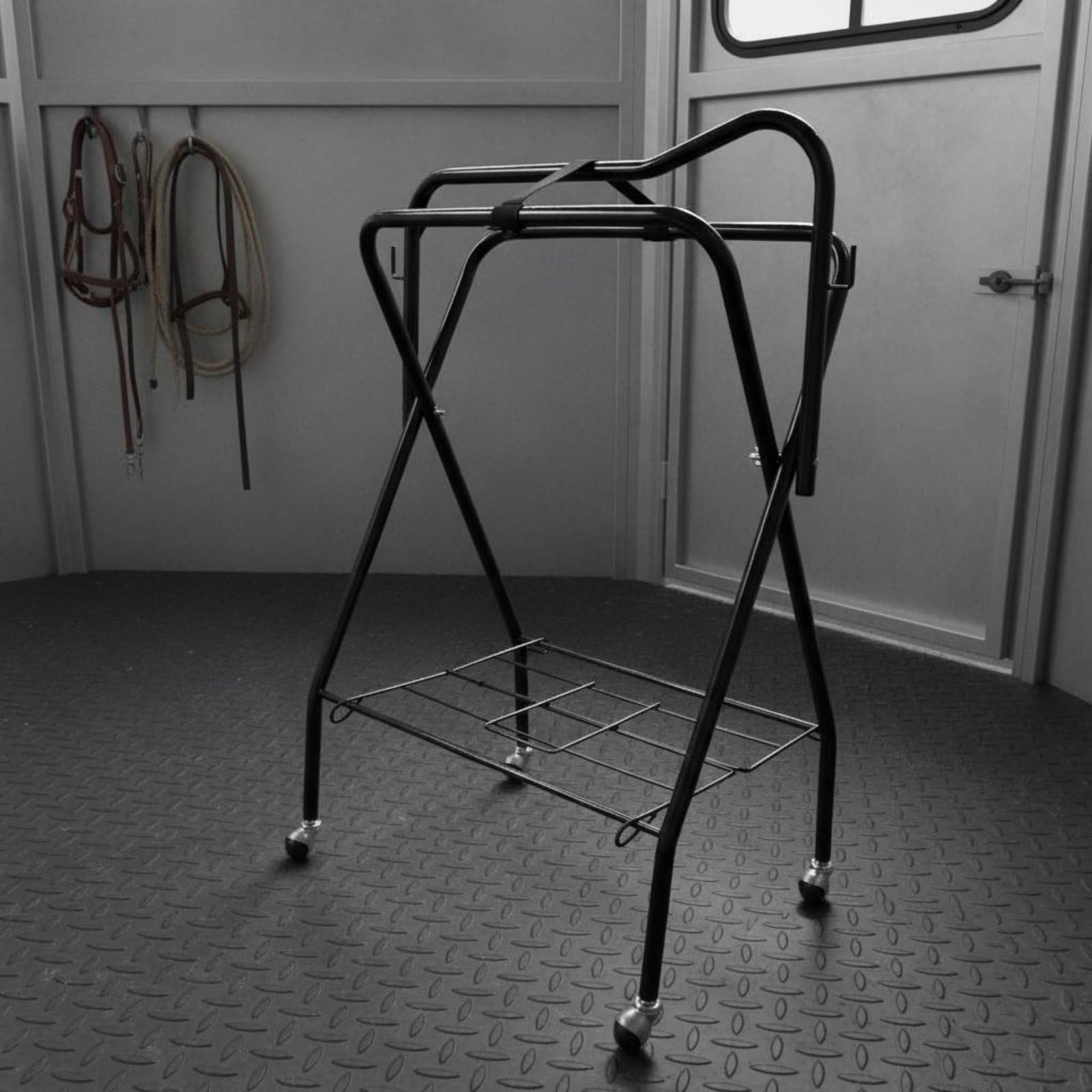 Beweglich Sattelwagen Klappbar Rollbar Sattelständ Beweglich Sattelhalt für Stall