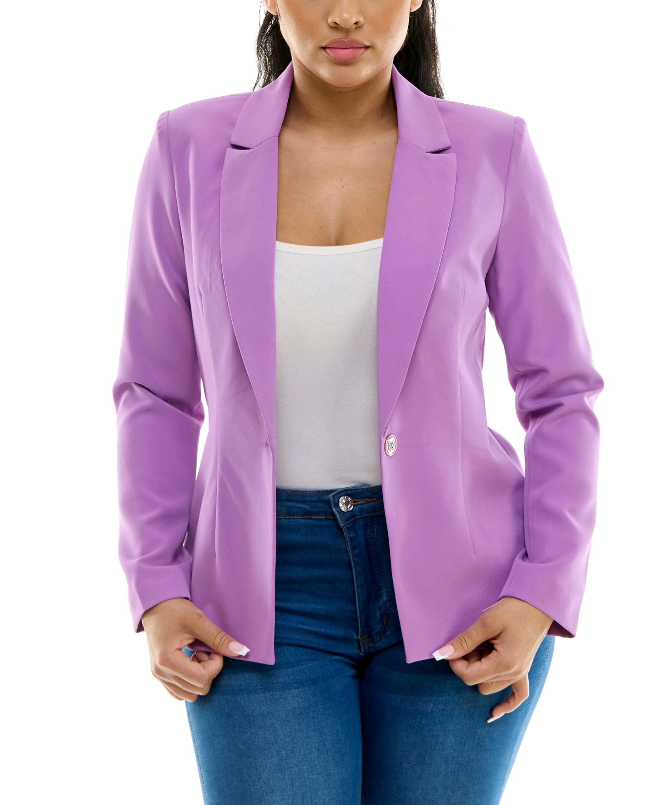Nanette Nanette Lepore Womens Fully Lined One Button Blazer with Inner Beauty Binding Print