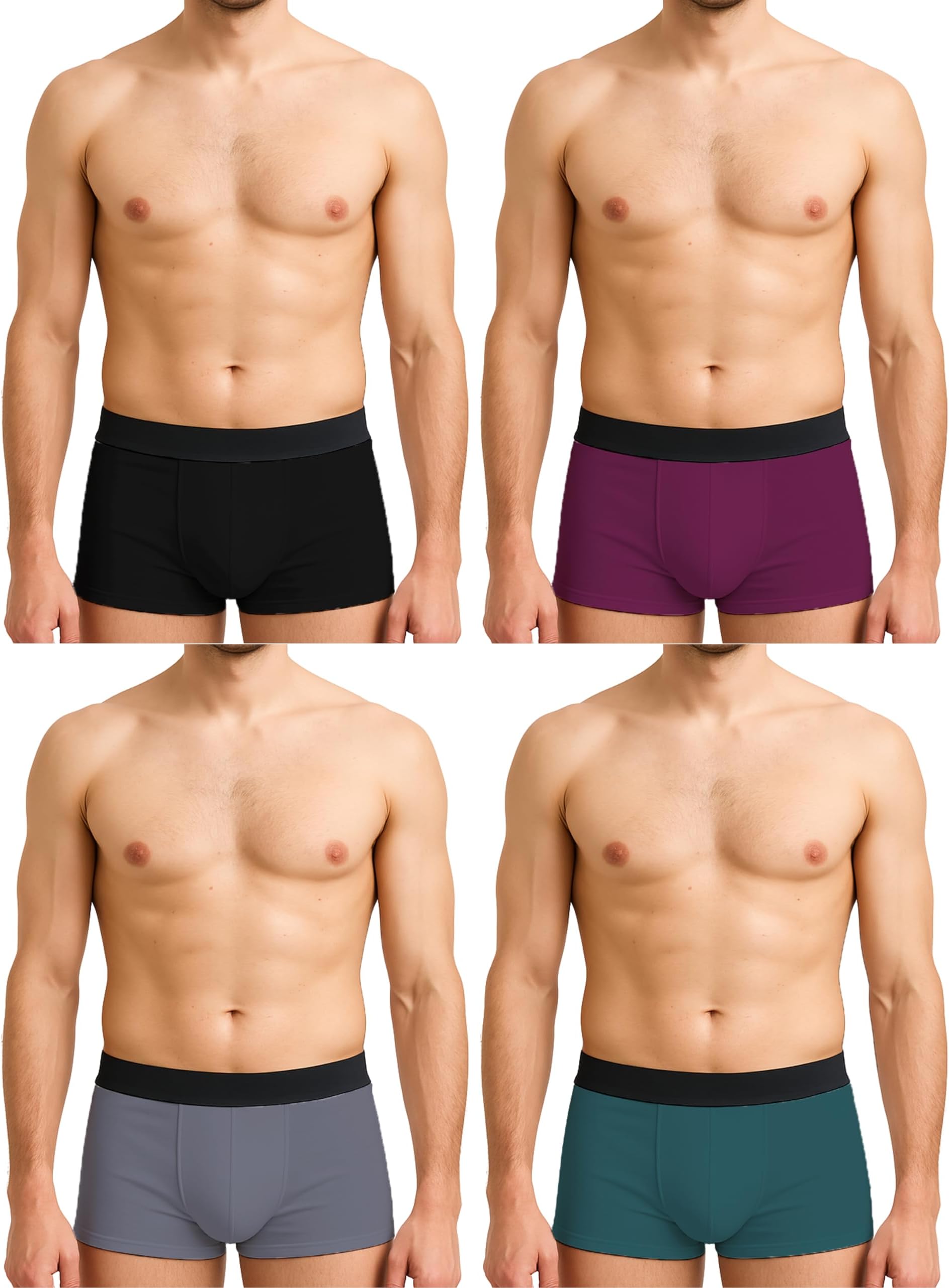 Men Underwear Pack, Ice Silk Stretchable Breathable Trunks, Regular Fit Men's Brief, Anti Bacterial Quick Dry Innerwear for Men