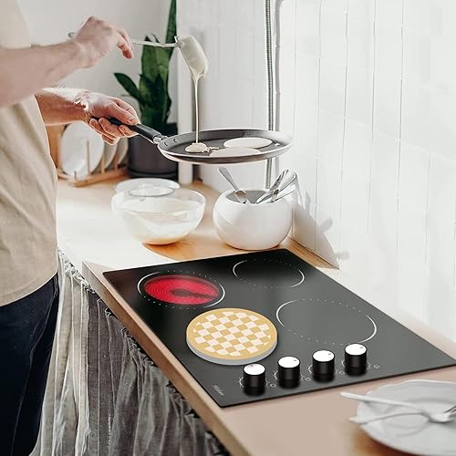 Miniatura 8 de Tucocoo Cubiertas para quemadores eléctricos de hierba verde, 4 piezas, decoración navideña, estufa redonda, cubierta para quemador de gas, 8