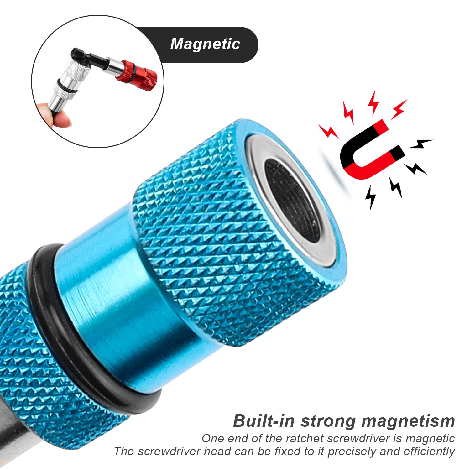 Magnetic Drill Bit Holder Set - 3 Stainless Steel Extensions (3, 6, 12 Inch) With Quick Release - View #6