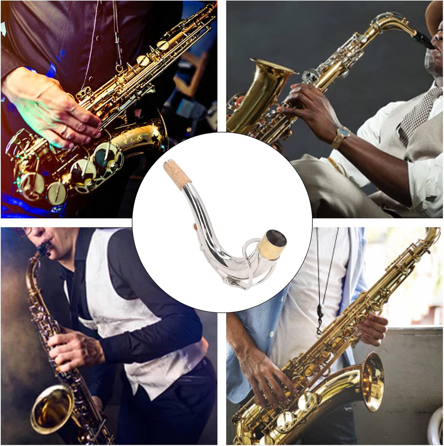 Tenor Sax neck, Tenor Saxophone Bend Neck Metal Sax Elbow Neck Wind Instrument Accessories 28mm Diameter