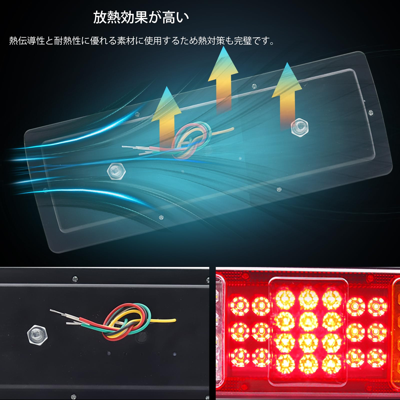 Amazon | Ygmylandbb led トラックテールランプ 24v 48LED Amazon | Ygmylandbb led トラックテールランプ 24v 48LED