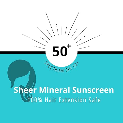 Miniatura 7 de Protector solar mineral transparente de sirena SPF 50  Extensión de cabello protege el color y la instalación de la decoloración  Protección de