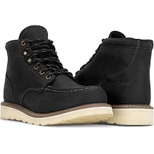 DieHard Mens Mustang Casual Black Leather Wedge Boots. Ankle-High, Slip-Resistant, Soft Toe