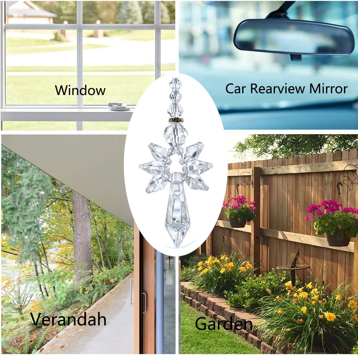 Rainbow Guardian Angel Suncatcher for Mom Crystal Angel Ornaments for Home/Car Decoration & Porch Decor & Hanging Valentines Day Gift (Clear) - Image 6