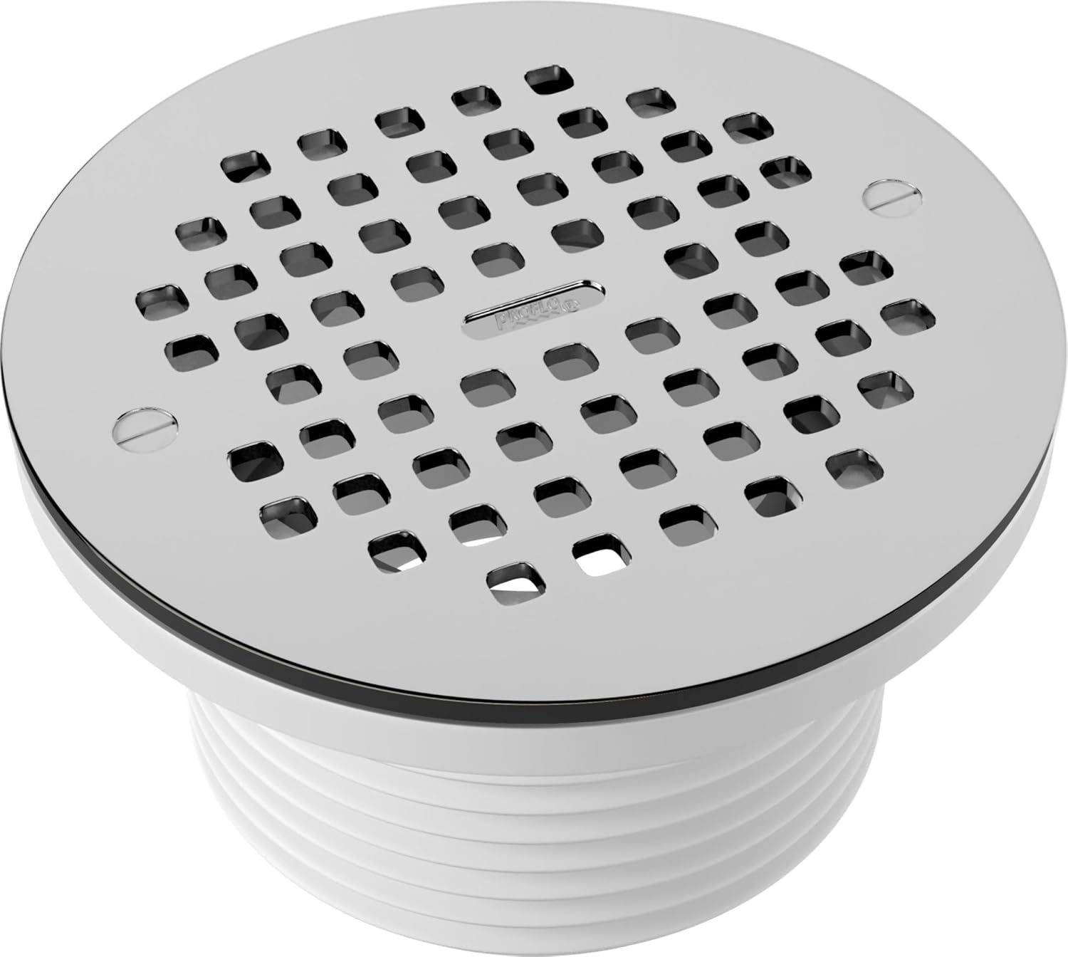 PROFLO PF42845 6" Plated Grate with 4" Adjustable Drain - Chrome