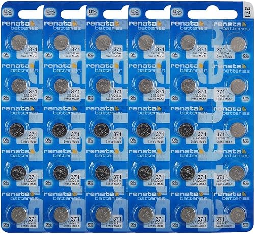 Renata 371 SR920SW Baterías  1.55 V Óxido de Plata 371 Batería de reloj (50 unidades)