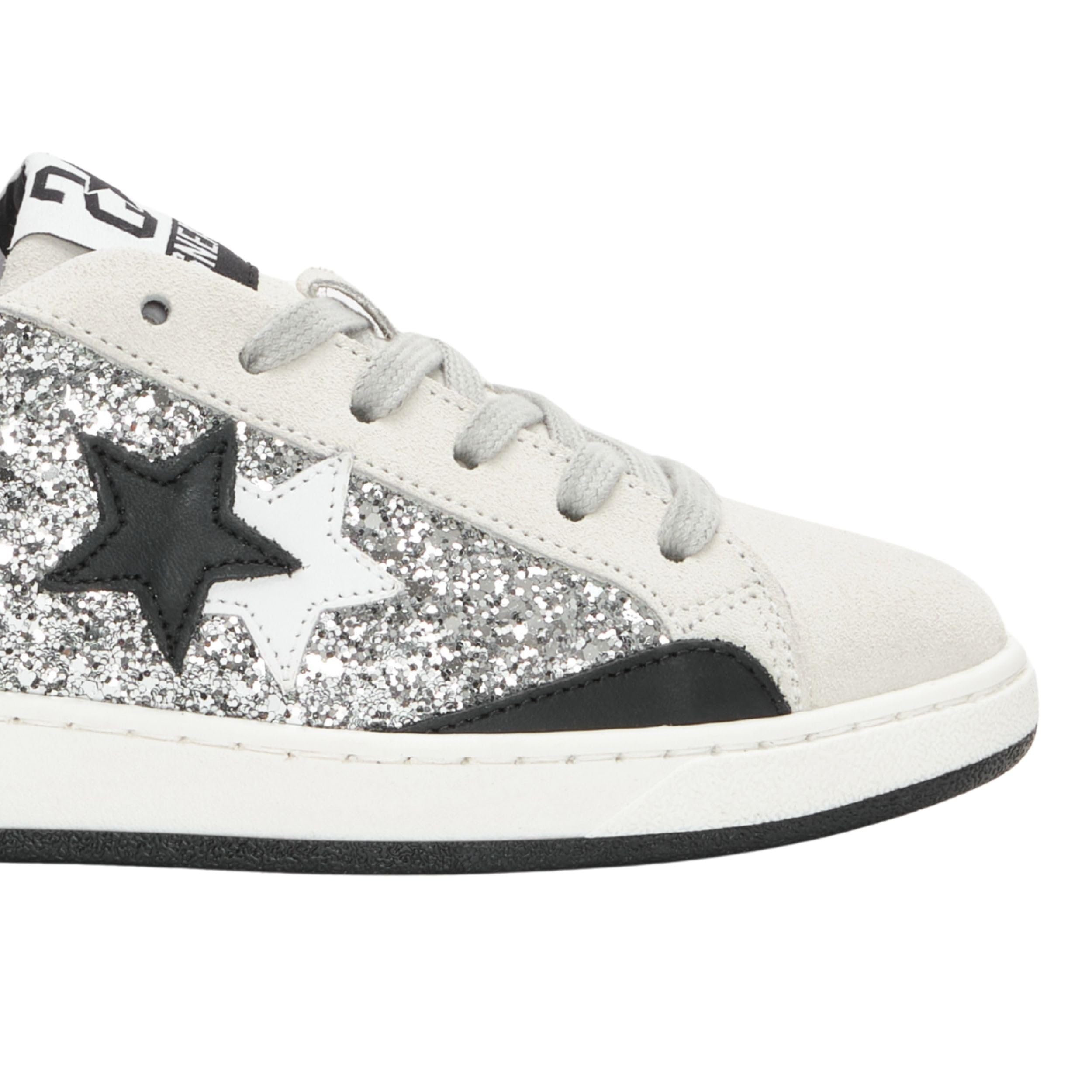 2Star Scarpe Sneaker Casual Pelle Bianco/Argento