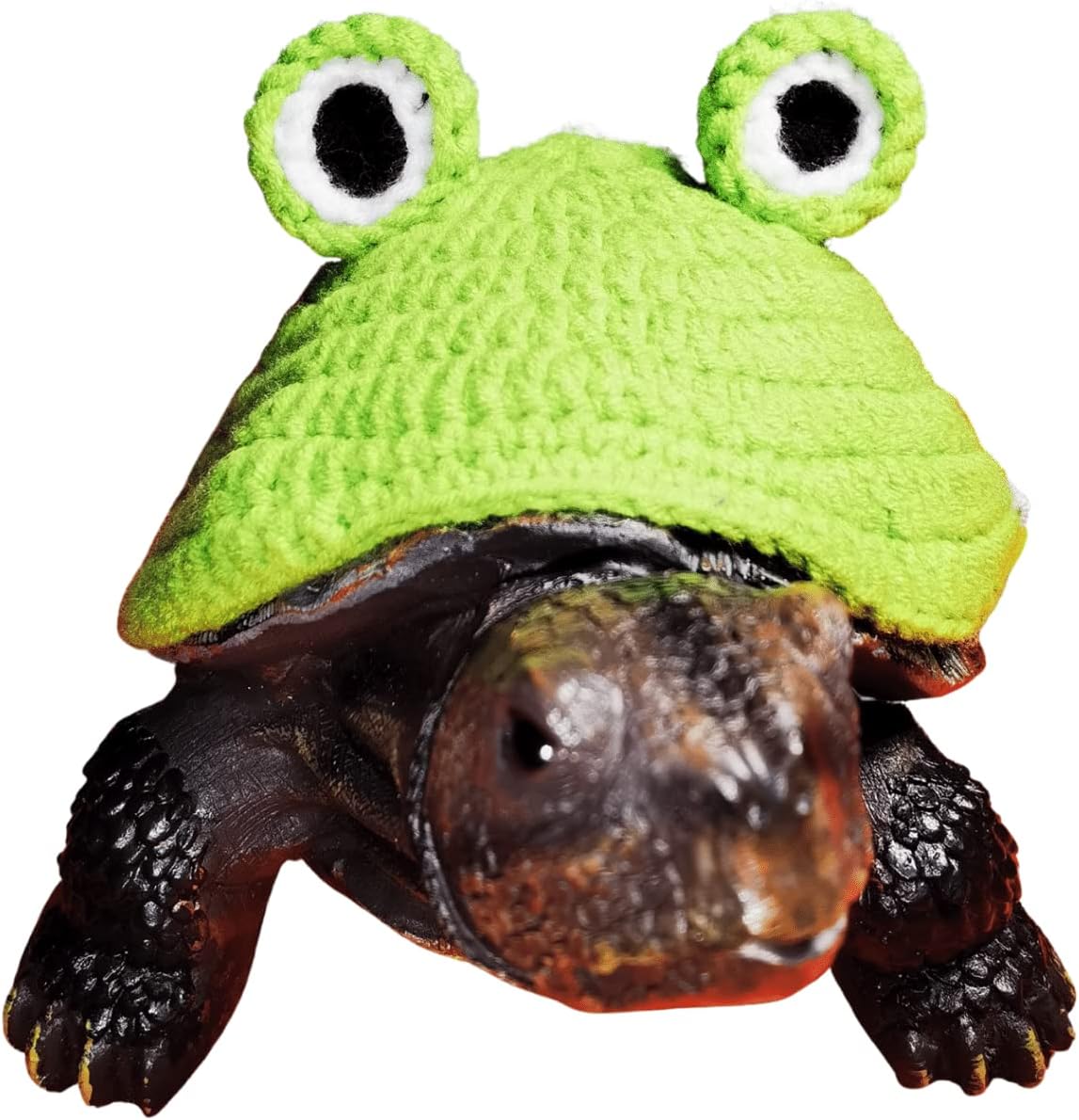 Funny Sweater for Turtle Handmade Winter Warm Knitted Cosplay Clothes with Adjustable Strap Small Animal Apparel for Christmas Halloween Party Costume Photo Shoot (Frog,15 Inch)