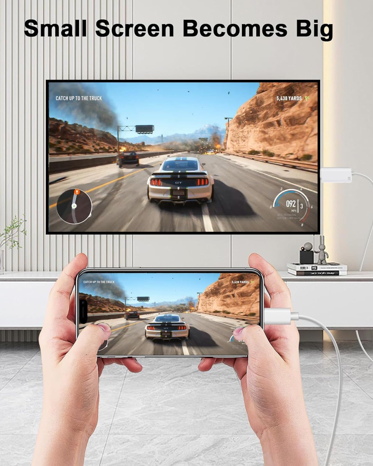 [MFi Certified] USB C to HDMI 8K@60Hz Braided Cable with 100W PD Fast Charging Port, 6FT Type C to HDMI Adapter Cord for iPhone 17/16/15, MacBook Pro/Air, iPad Pro to TV Projector Monitor