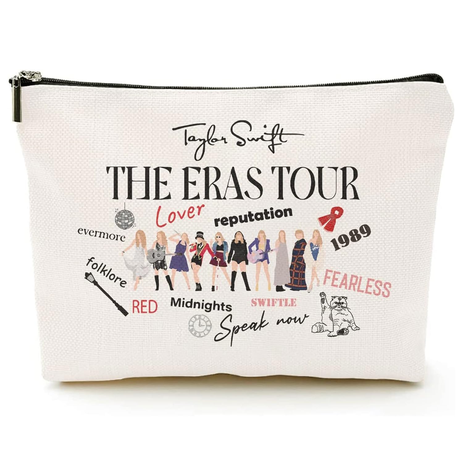 Swiftie Makeup Bag, Singer Fans Gift Cosmetic Bag, TS Fans Gift Music Lover Merchandise, Portable Makeup Storage Organizer, Easy Carry Travel Makeup Bag, Friendship Love Gifts for Her, colorful4,