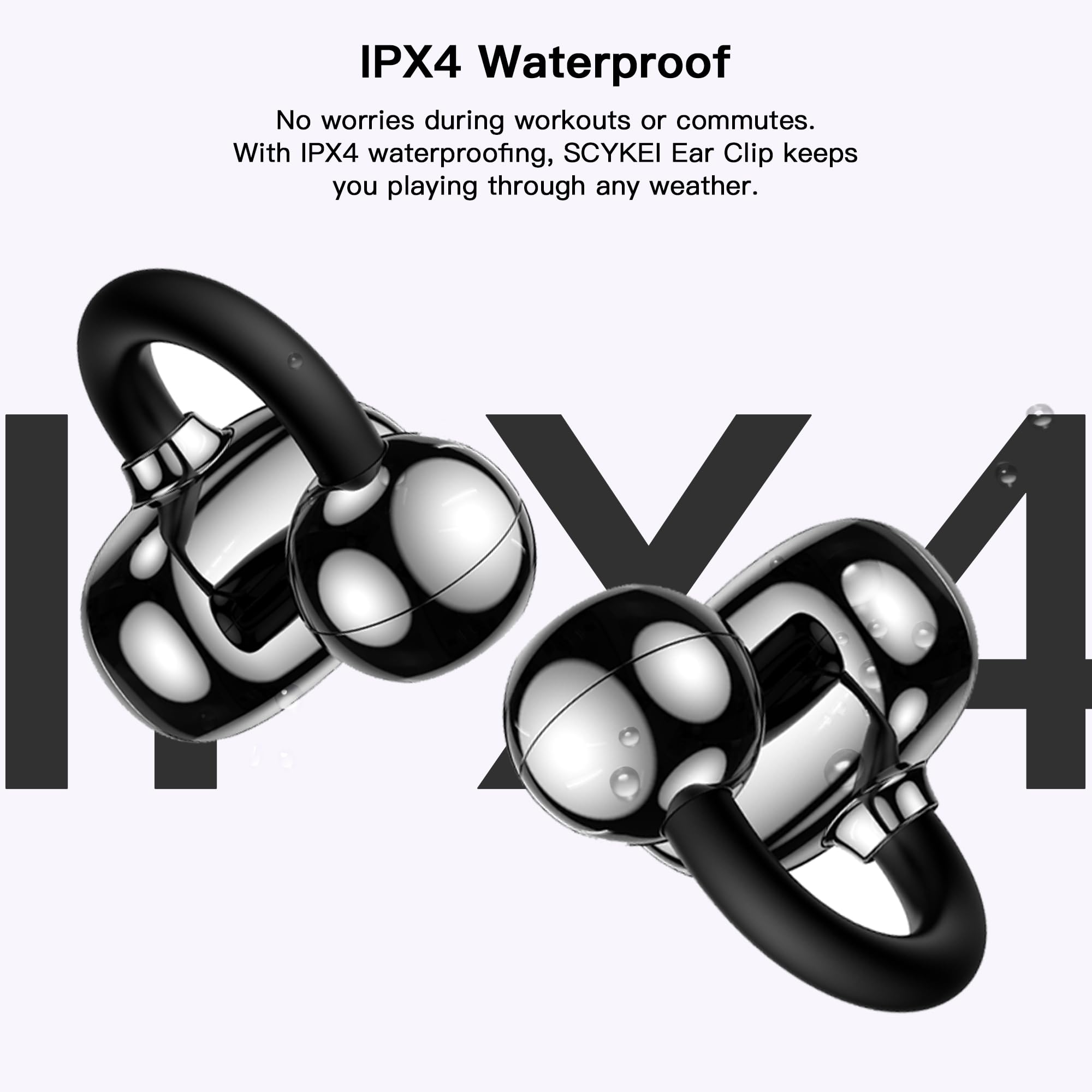 Cuffie aperte OWS da appendere auricolari wireless Bluetooth 5.4 con microfono IPX4 impermeabile 30H riproduzione sportiva a conduzione ossea auricolari adatti per orecchie piccole e portatori di