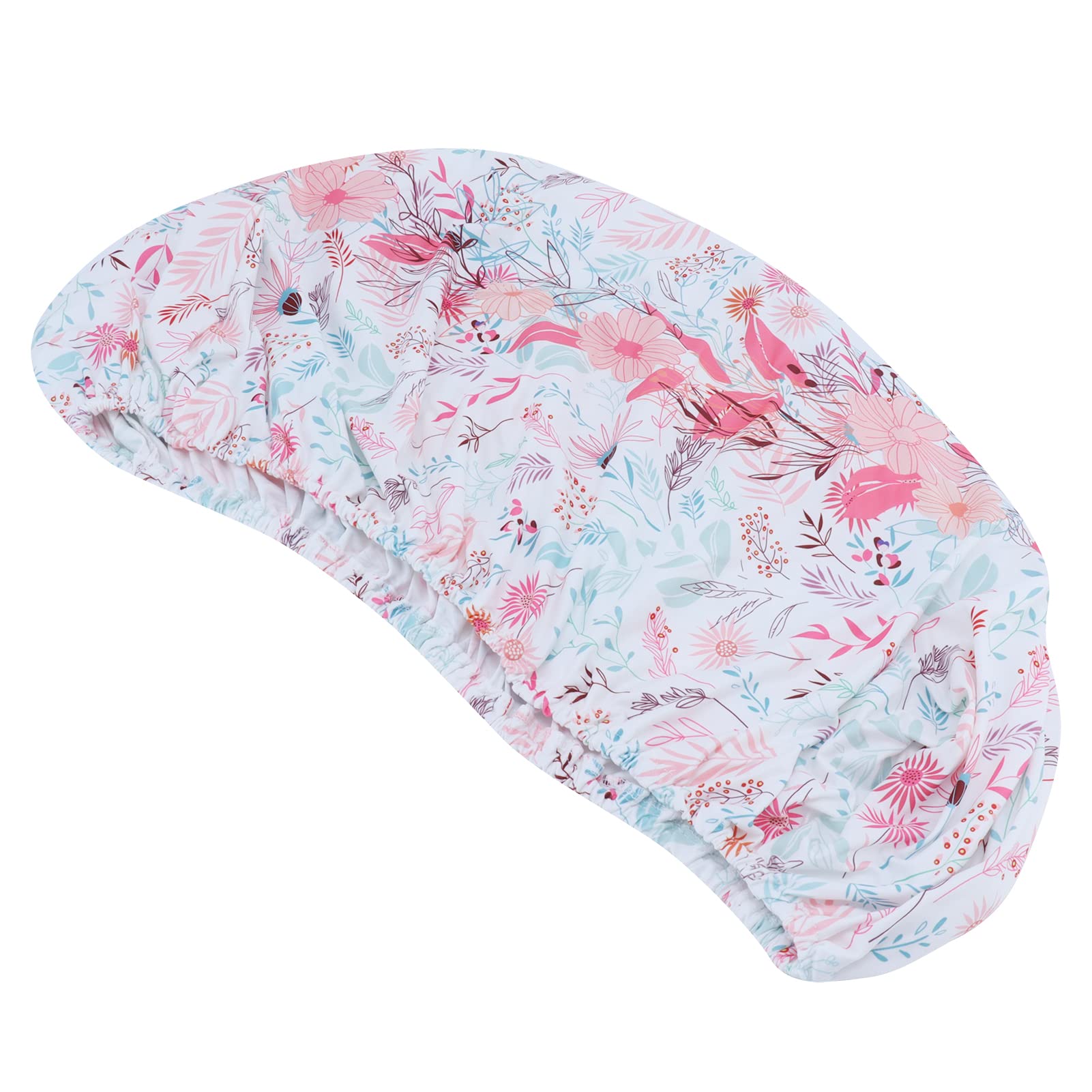 Bassinet Sheets, Pack and Play Sheets Breathable Printed Cradle Sheet Baby Bassinet Fitted Sheet Mini Crib Sheets for Rectangle, Round, Oval, Hourglass Mattress (Wreath)